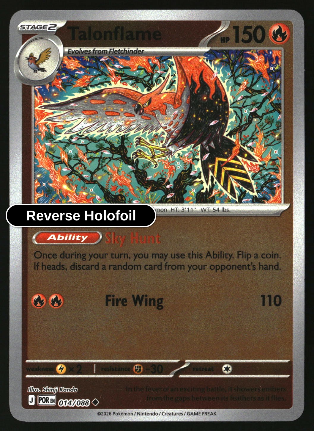 Talonflame - 014/088 - [POR - ME03: Perfect Order] - Reverse Holofoil