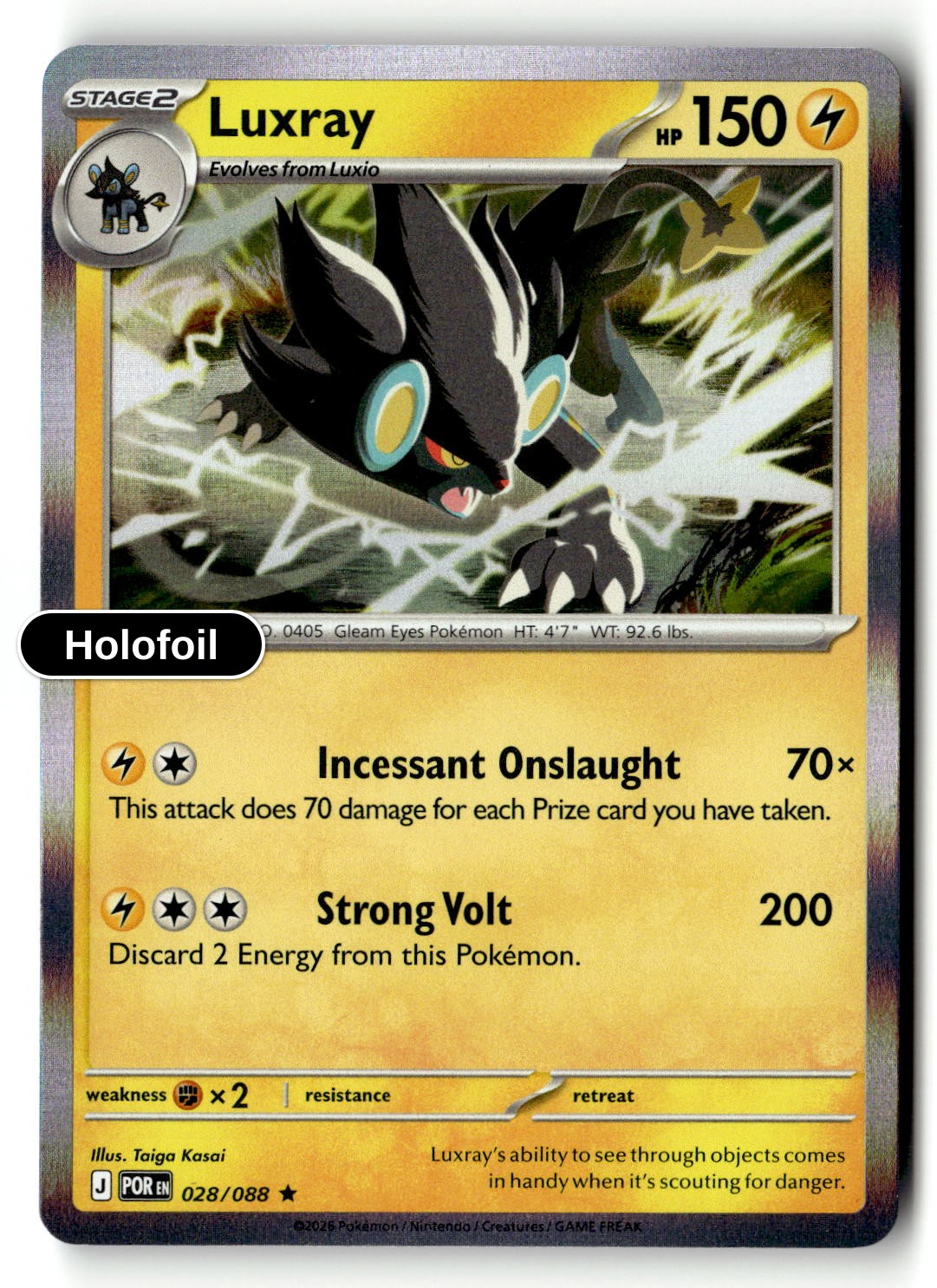 Luxray - 028/088 - [POR - ME03: Perfect Order] - Holofoil