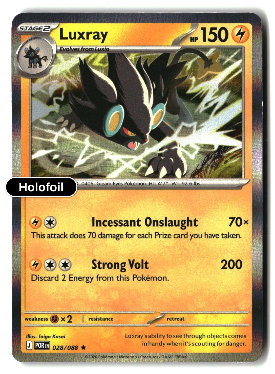 Luxray - 028/088 - [POR - ME03: Perfect Order] - Holofoil
