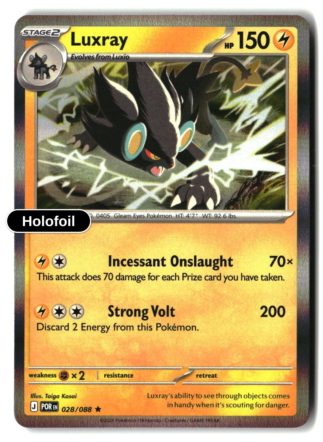 Luxray - 028/088 - [POR - ME03: Perfect Order] - Holofoil