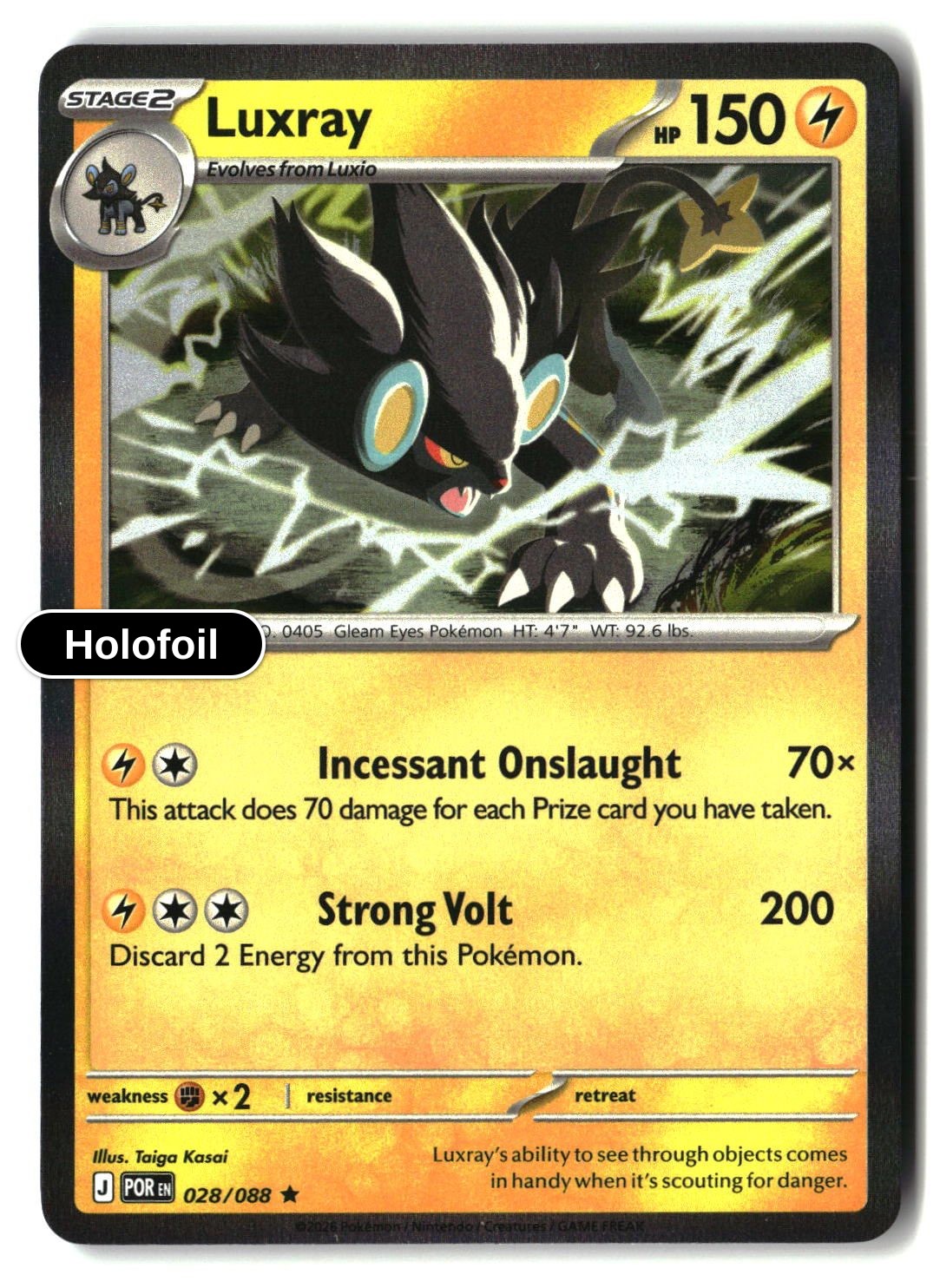 Luxray - 028/088 - [POR - ME03: Perfect Order] - Holofoil