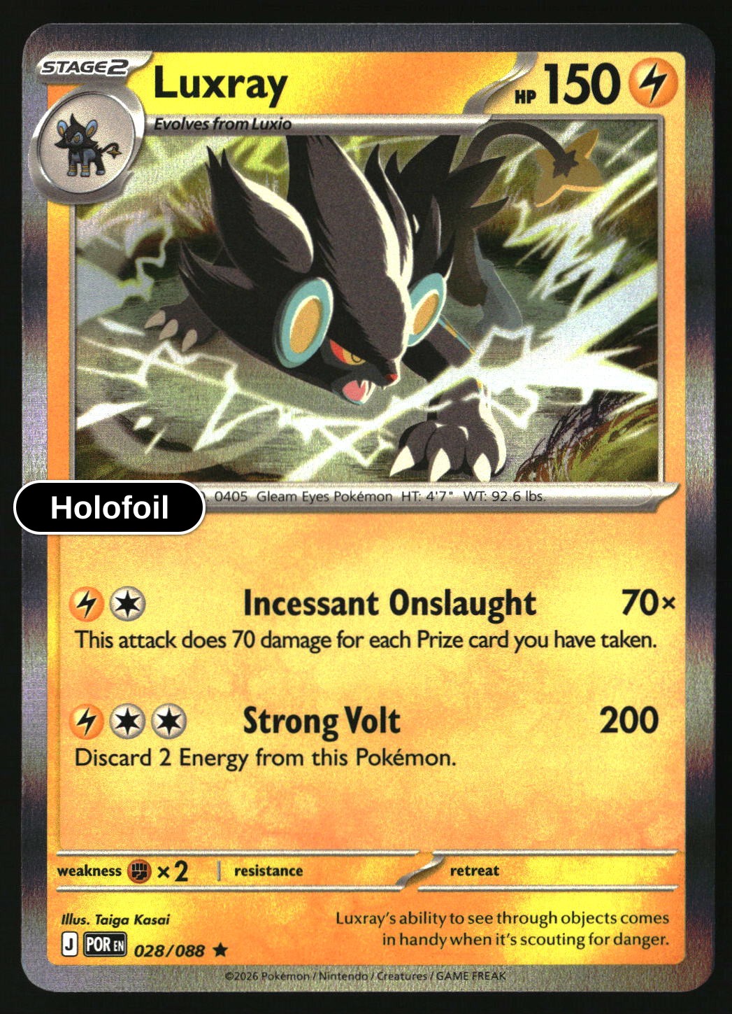 Luxray - 028/088 - [POR - ME03: Perfect Order] - Holofoil