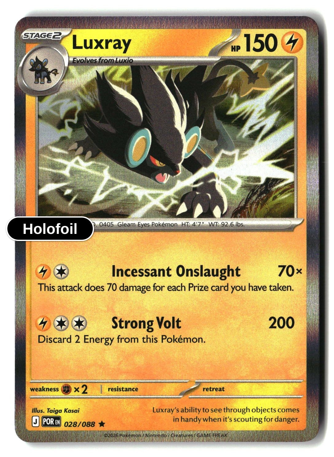 Luxray - 028/088 - [POR - ME03: Perfect Order] - Holofoil