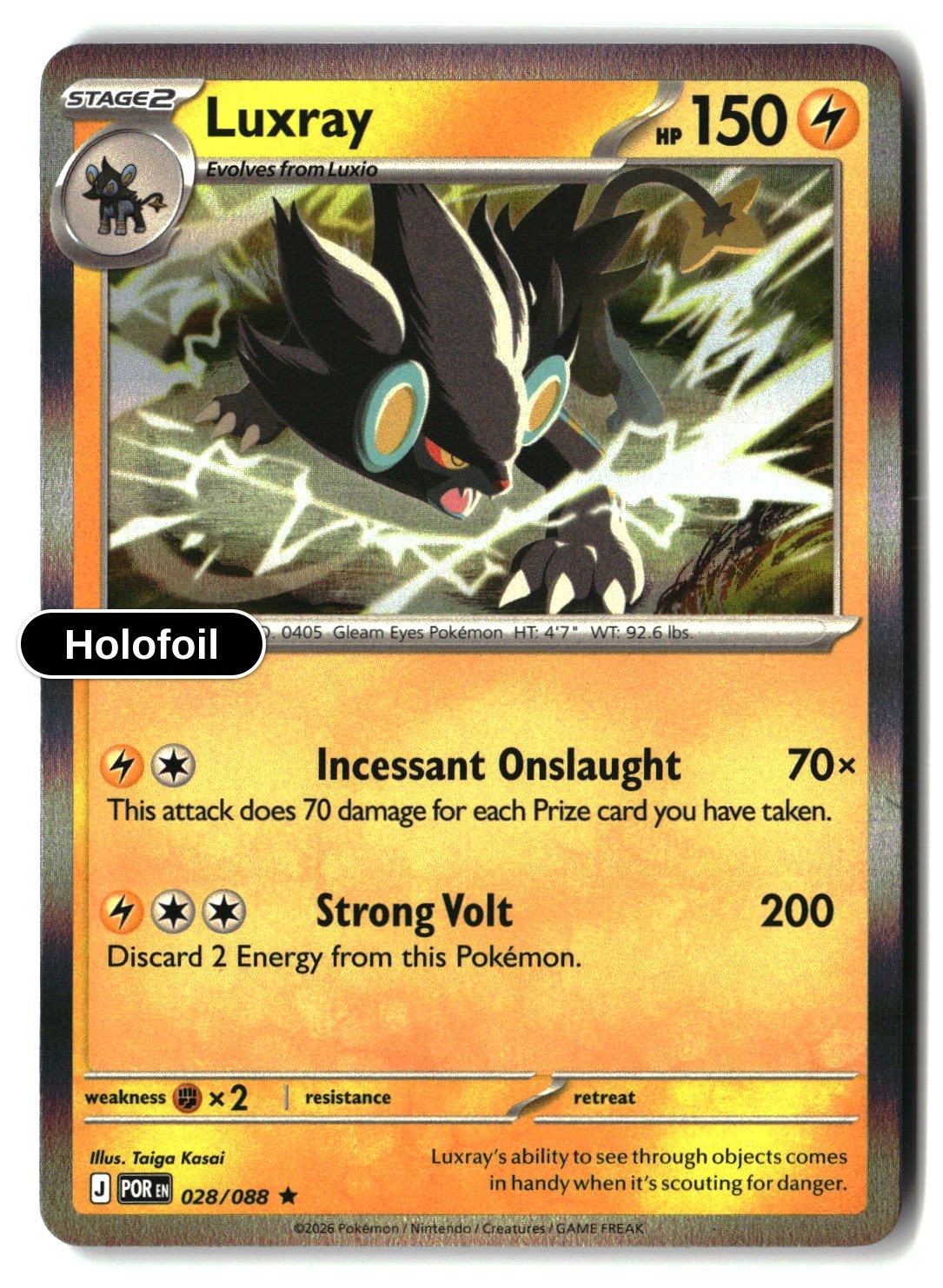 Luxray - 028/088 - [POR - ME03: Perfect Order] - Holofoil