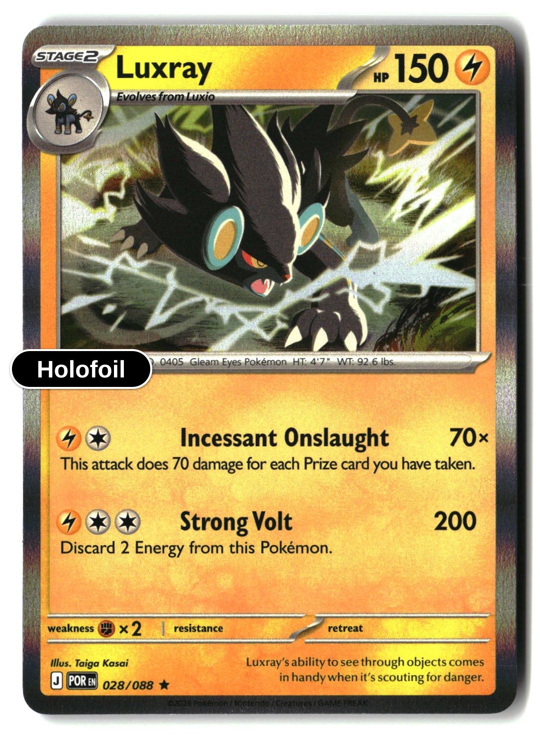 Luxray - 028/088 - [POR - ME03: Perfect Order] - Holofoil