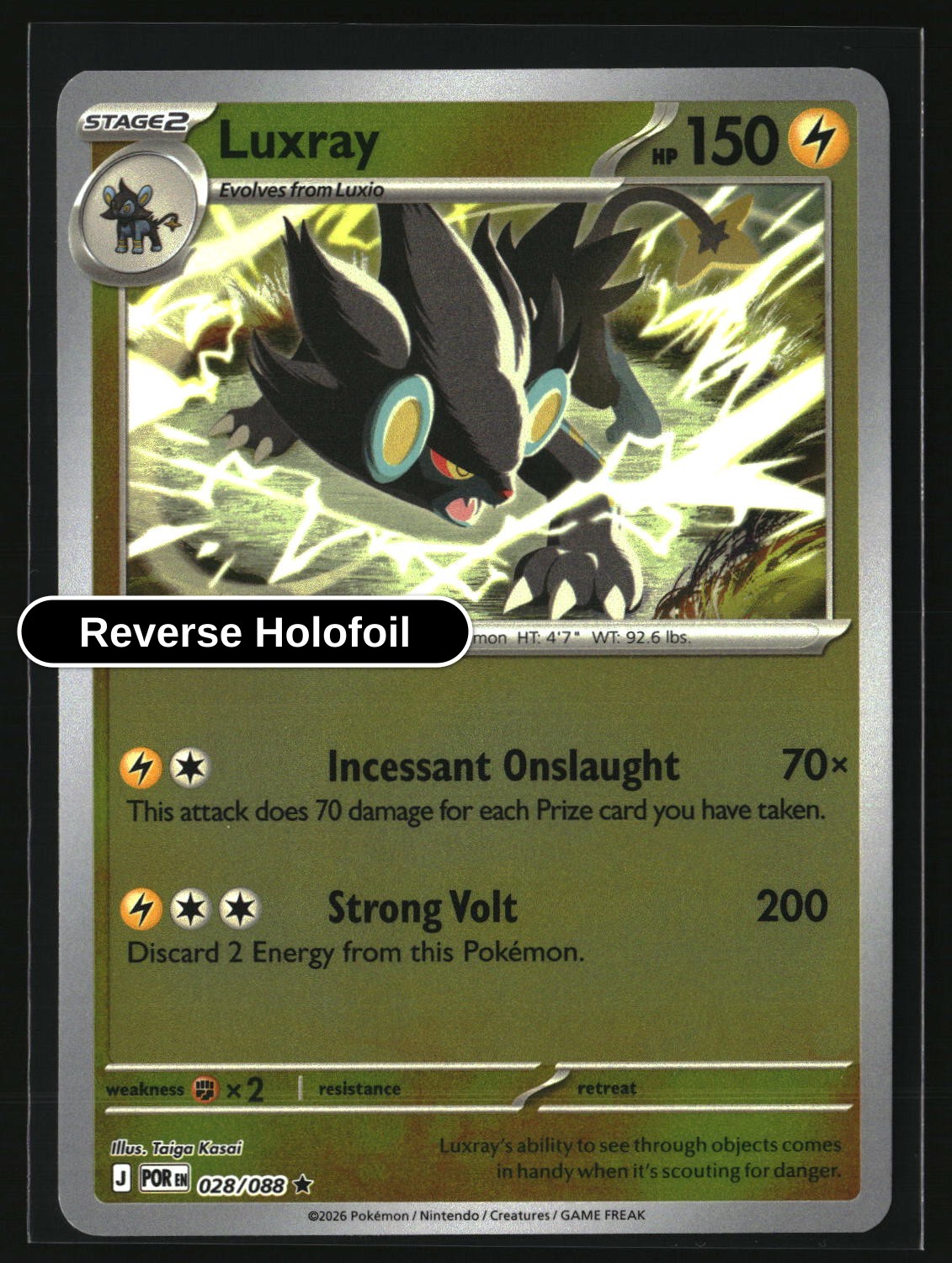 Luxray - 028/088 - [POR - ME03: Perfect Order] - Reverse Holofoil