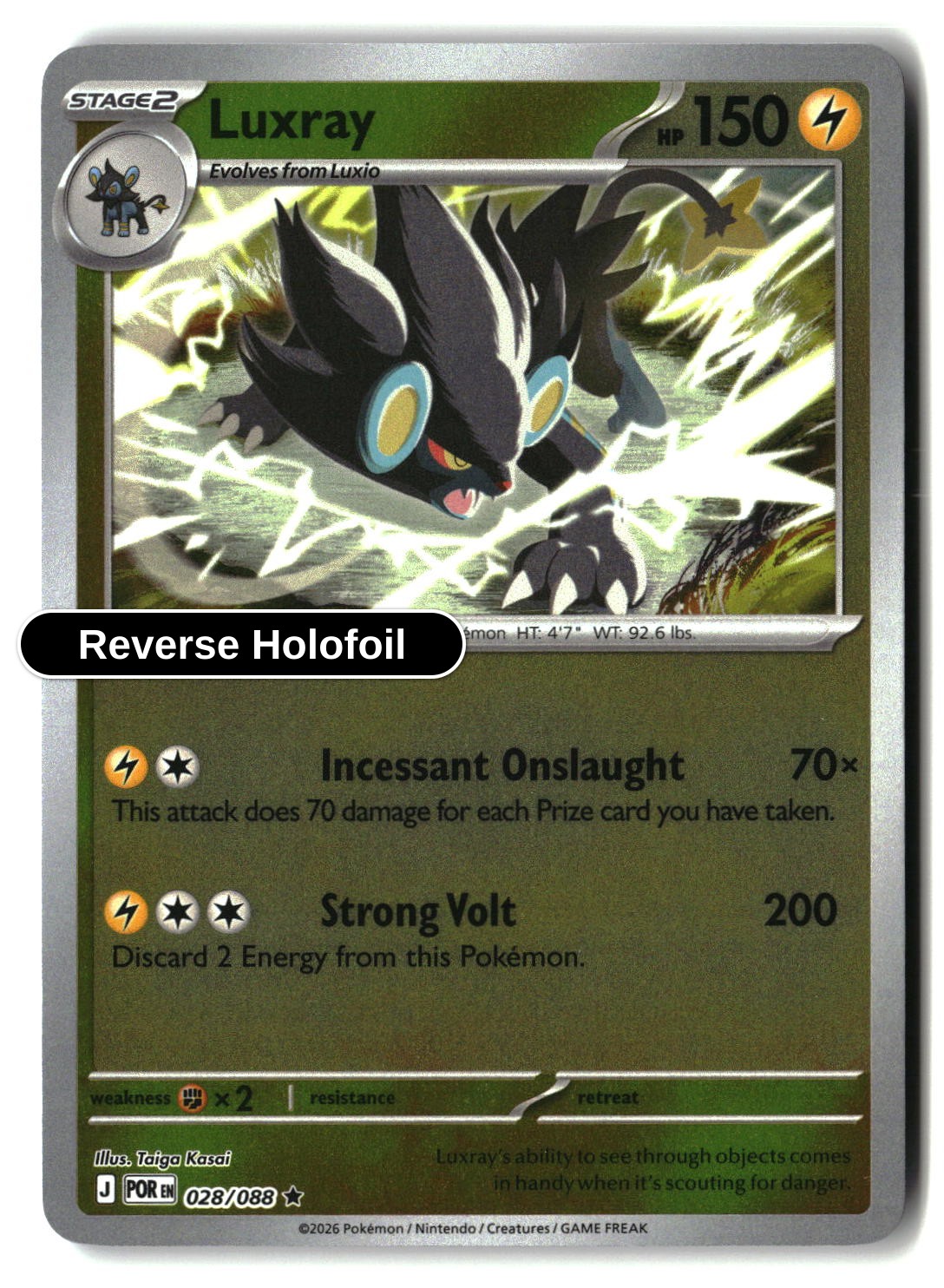 Luxray - 028/088 - [POR - ME03: Perfect Order] - Reverse Holofoil