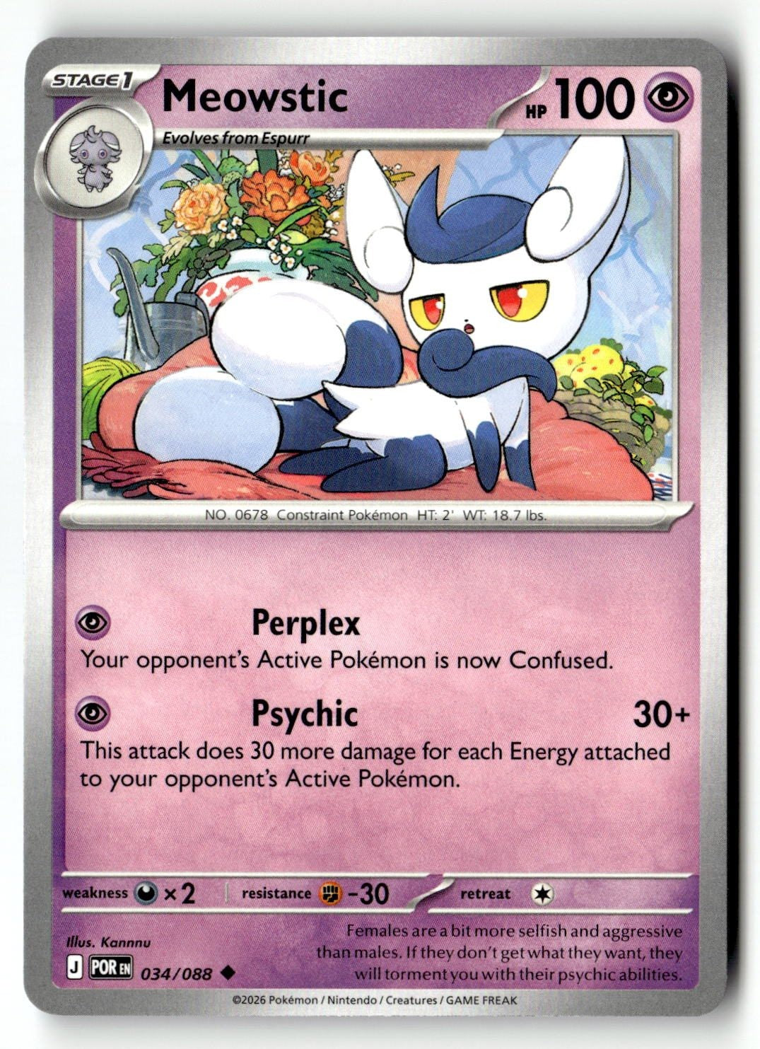 Meowstic - 034/088 - [POR - ME03: Perfect Order]