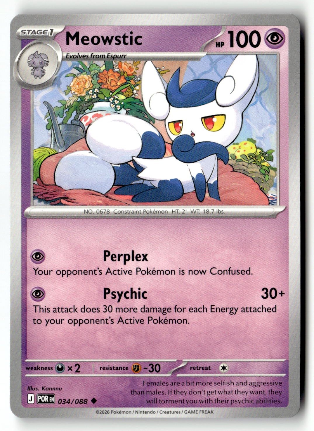 Meowstic - 034/088 - [POR - ME03: Perfect Order]
