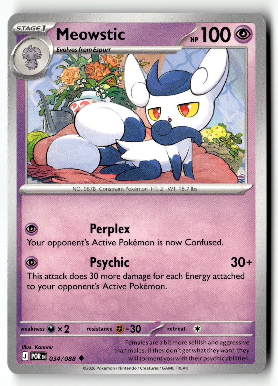 Meowstic - 034/088 - [POR - ME03: Perfect Order]