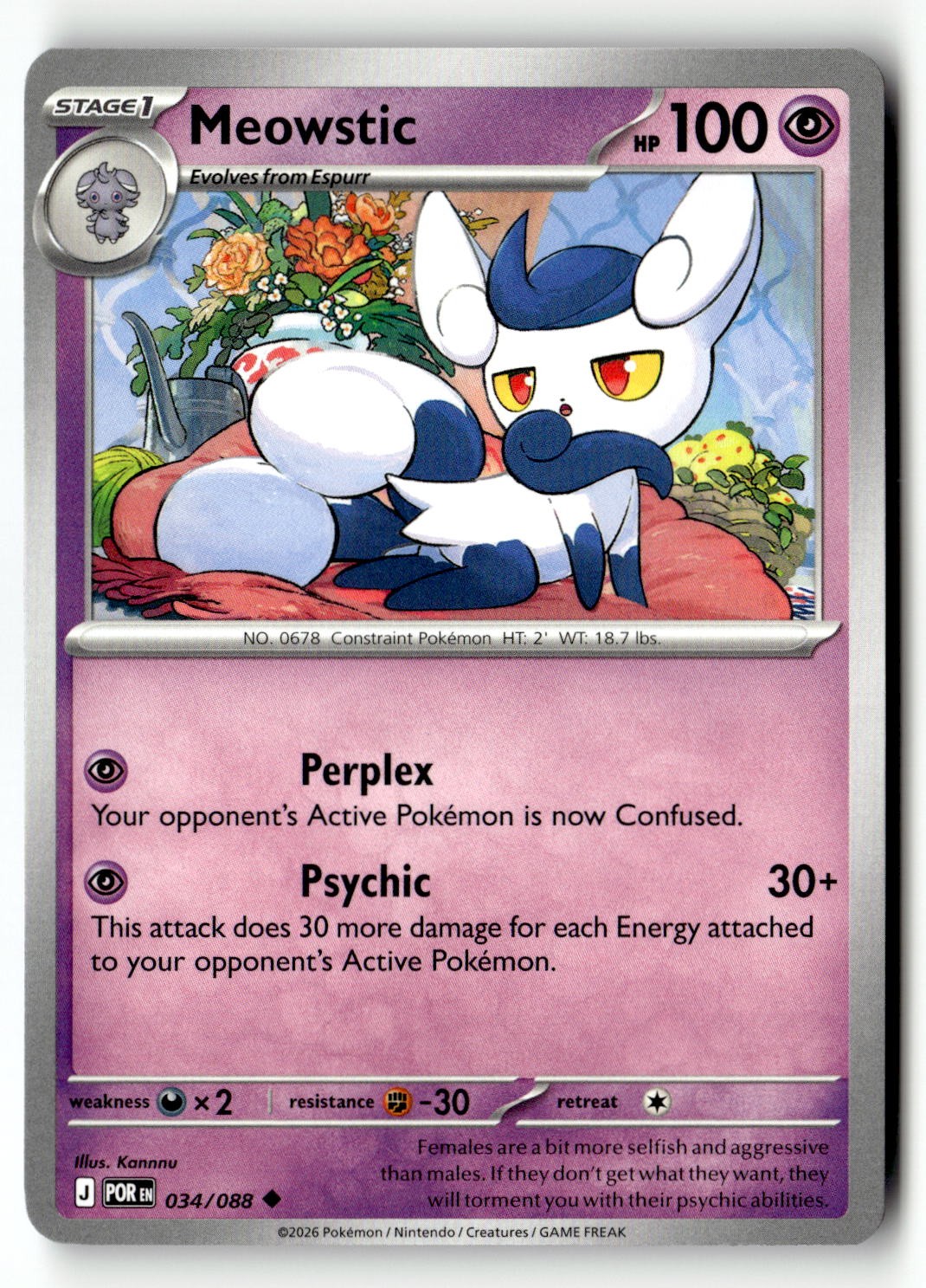 Meowstic - 034/088 - [POR - ME03: Perfect Order]