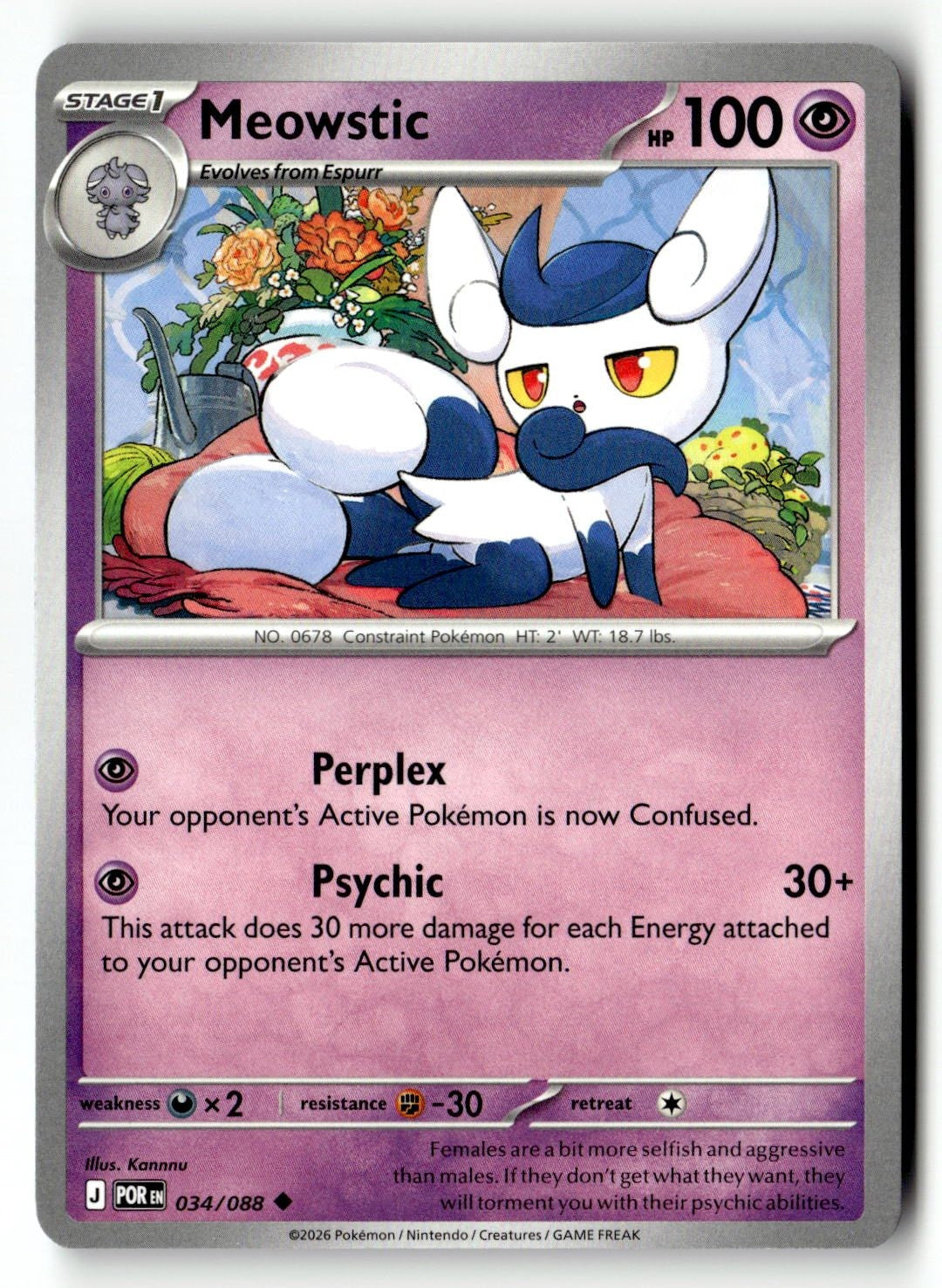 Meowstic - 034/088 - [POR - ME03: Perfect Order]