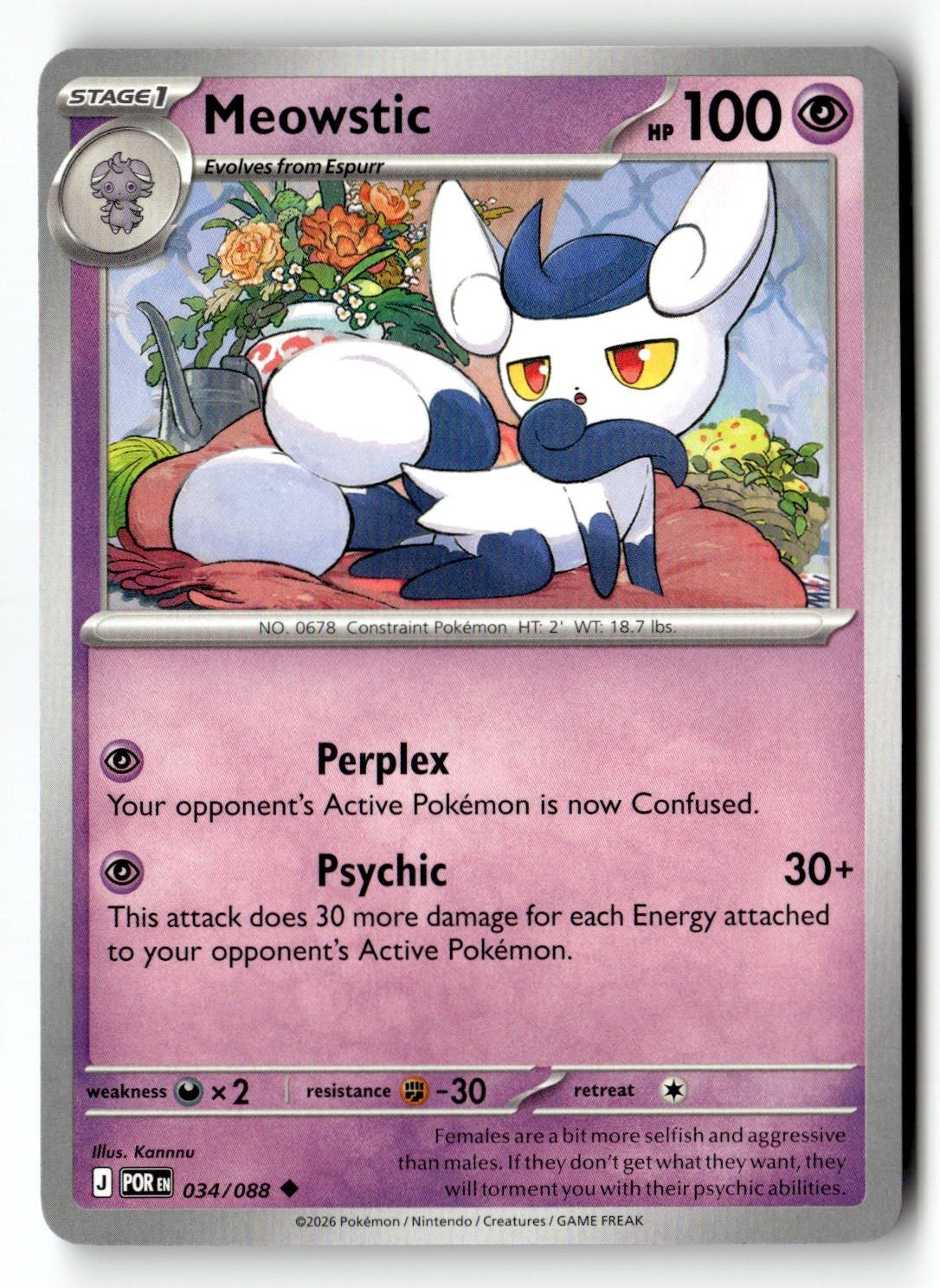 Meowstic - 034/088 - [POR - ME03: Perfect Order]