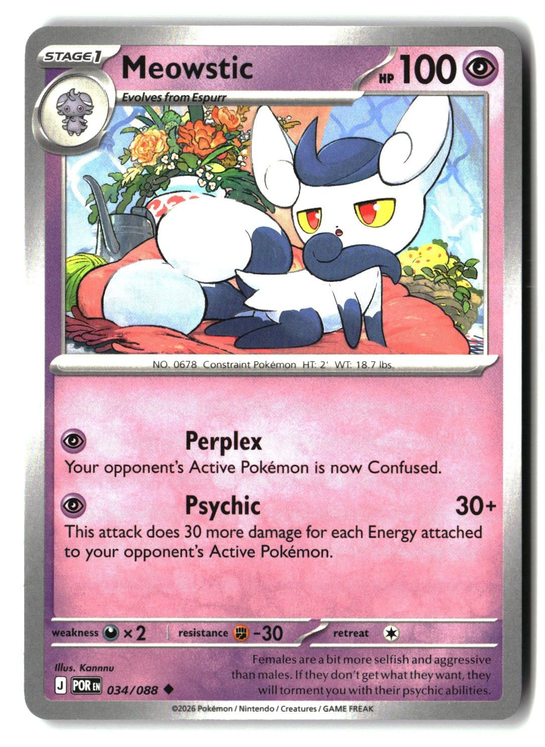 Meowstic - 034/088 - [POR - ME03: Perfect Order]
