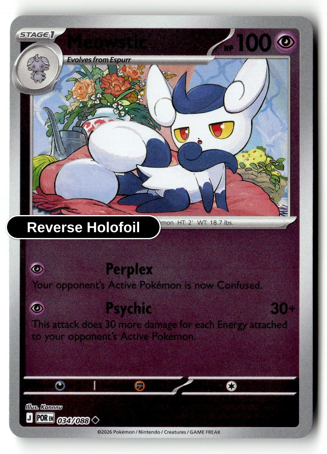 Meowstic - 034/088 - [POR - ME03: Perfect Order] - Reverse Holofoil