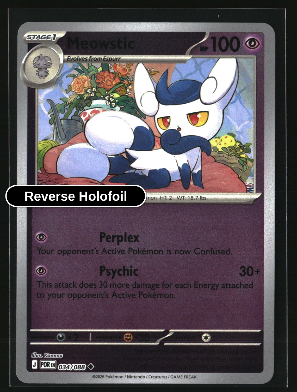 Meowstic - 034/088 - [POR - ME03: Perfect Order] - Reverse Holofoil