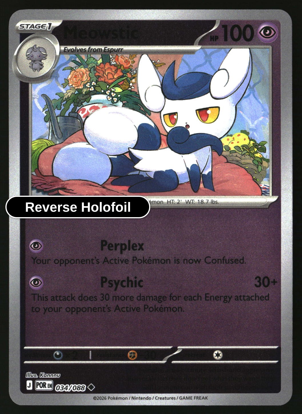 Meowstic - 034/088 - [POR - ME03: Perfect Order] - Reverse Holofoil