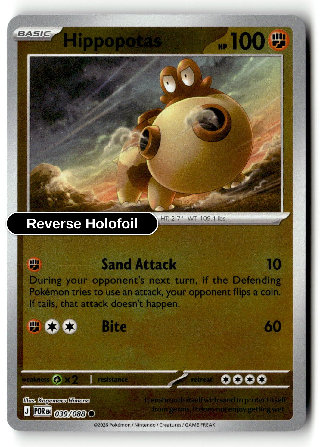Hippopotas - 039/088 - [POR - ME03: Perfect Order] - Reverse Holofoil