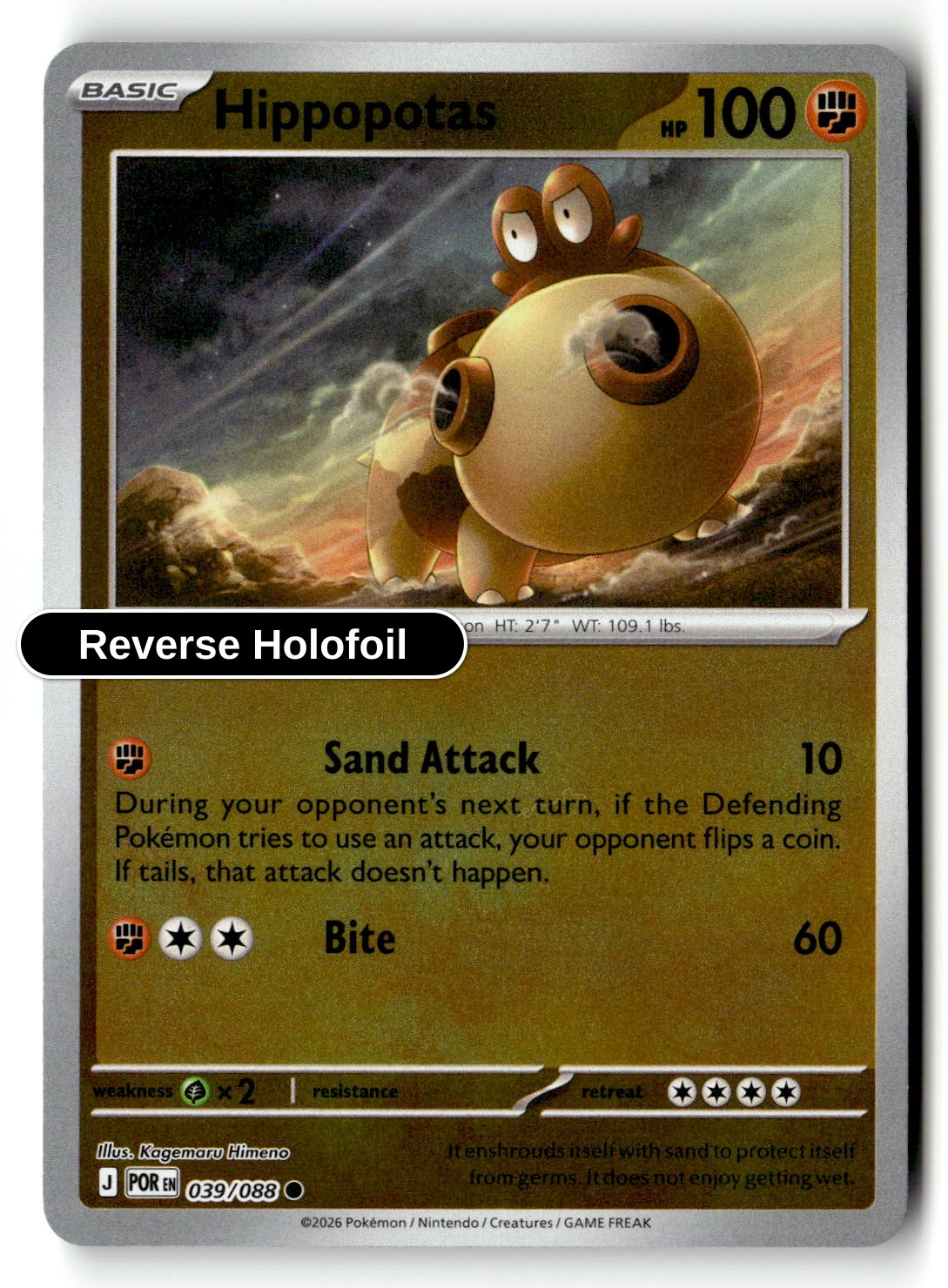 Hippopotas - 039/088 - [POR - ME03: Perfect Order] - Reverse Holofoil