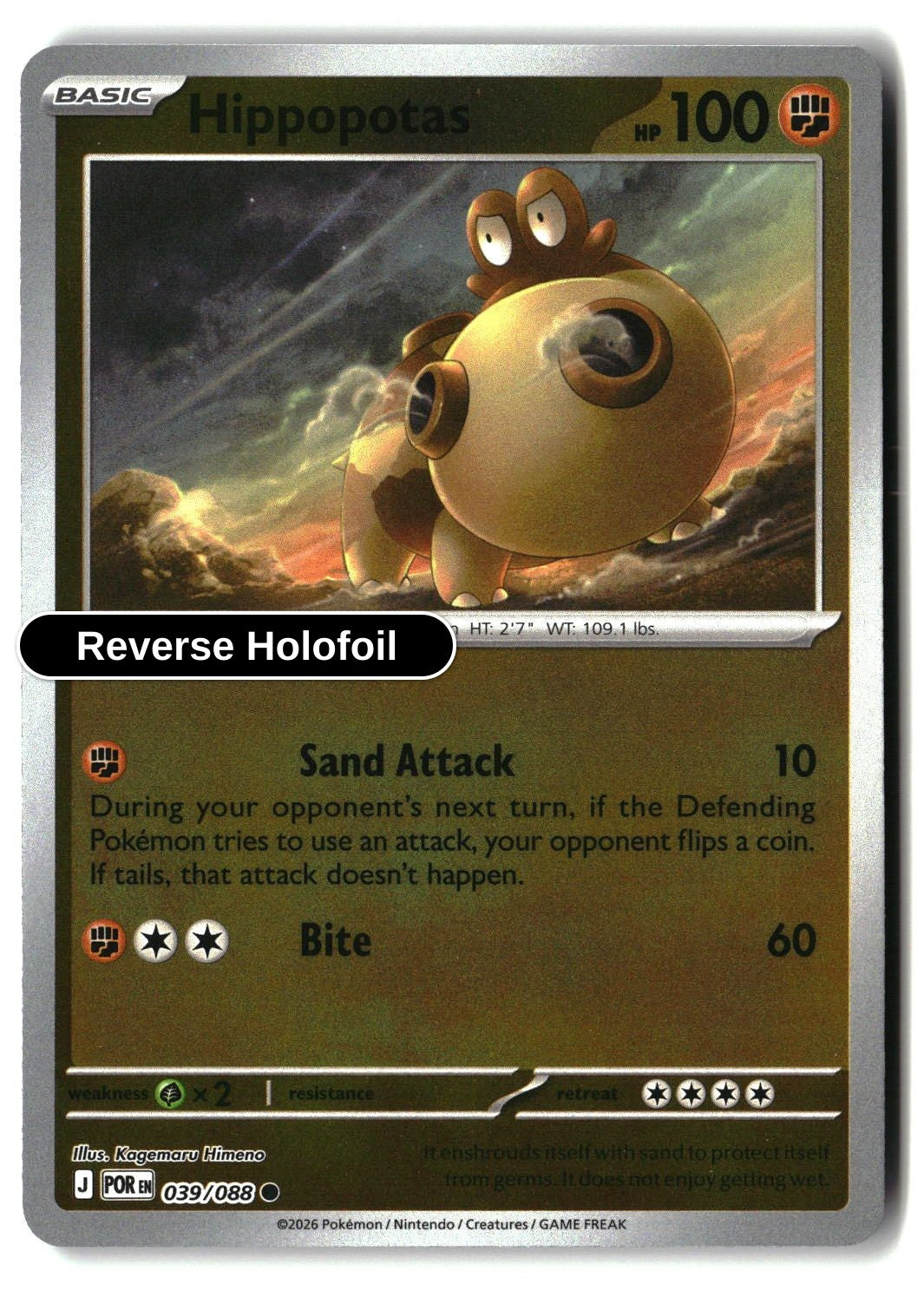 Hippopotas - 039/088 - [POR - ME03: Perfect Order] - Reverse Holofoil