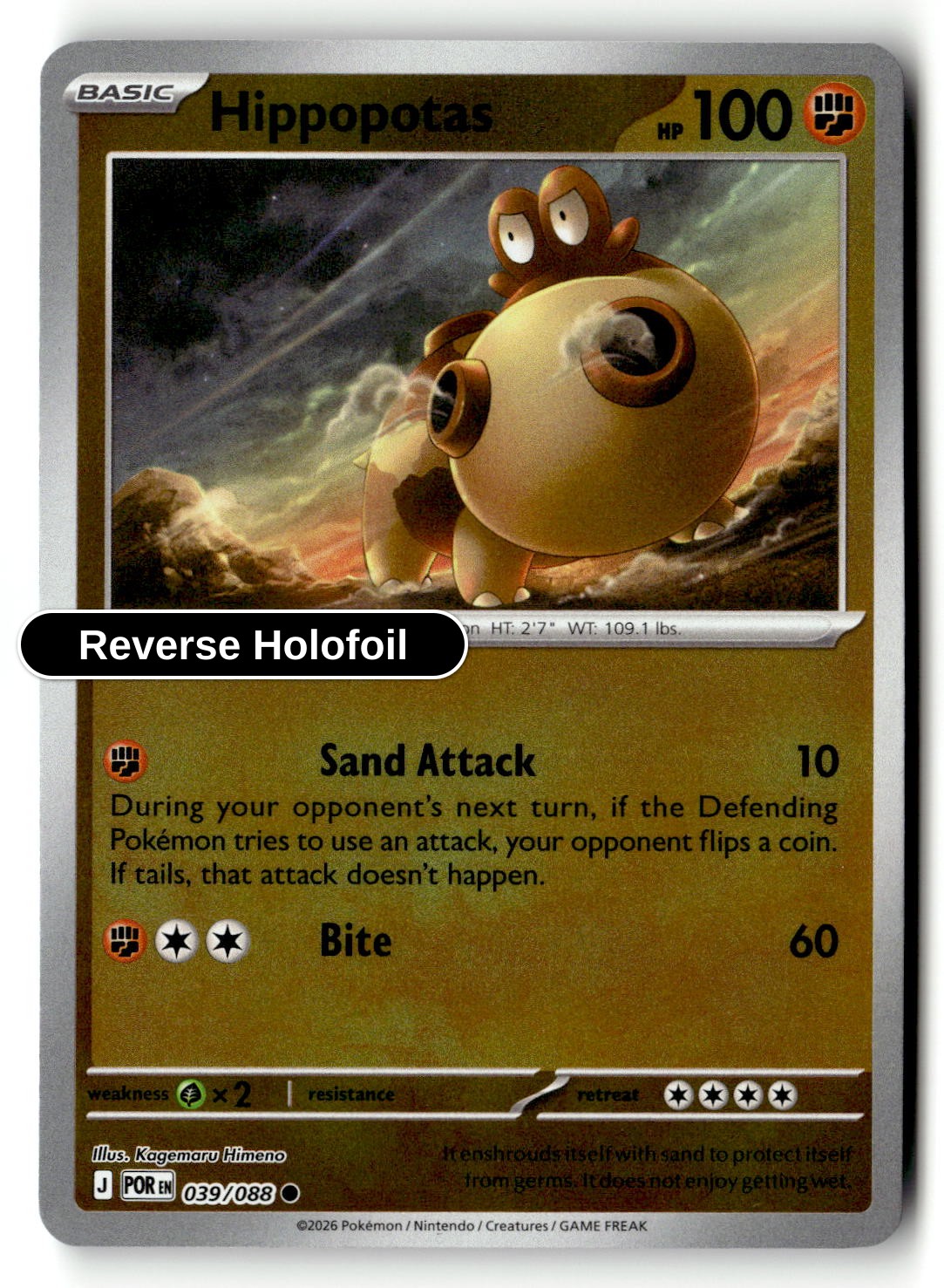 Hippopotas - 039/088 - [POR - ME03: Perfect Order] - Reverse Holofoil