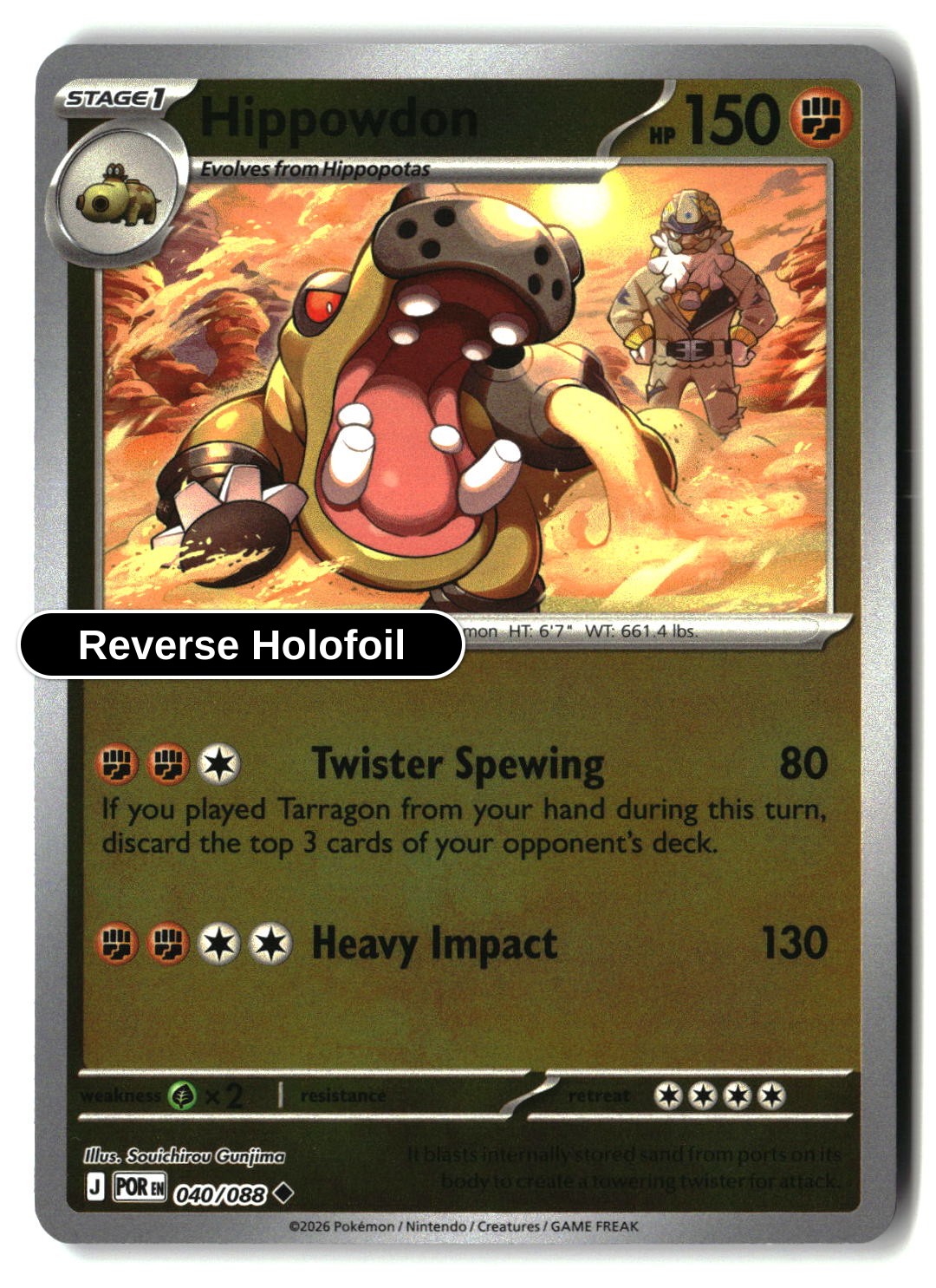 Hippowdon - 040/088 - [POR - ME03: Perfect Order] - Reverse Holofoil