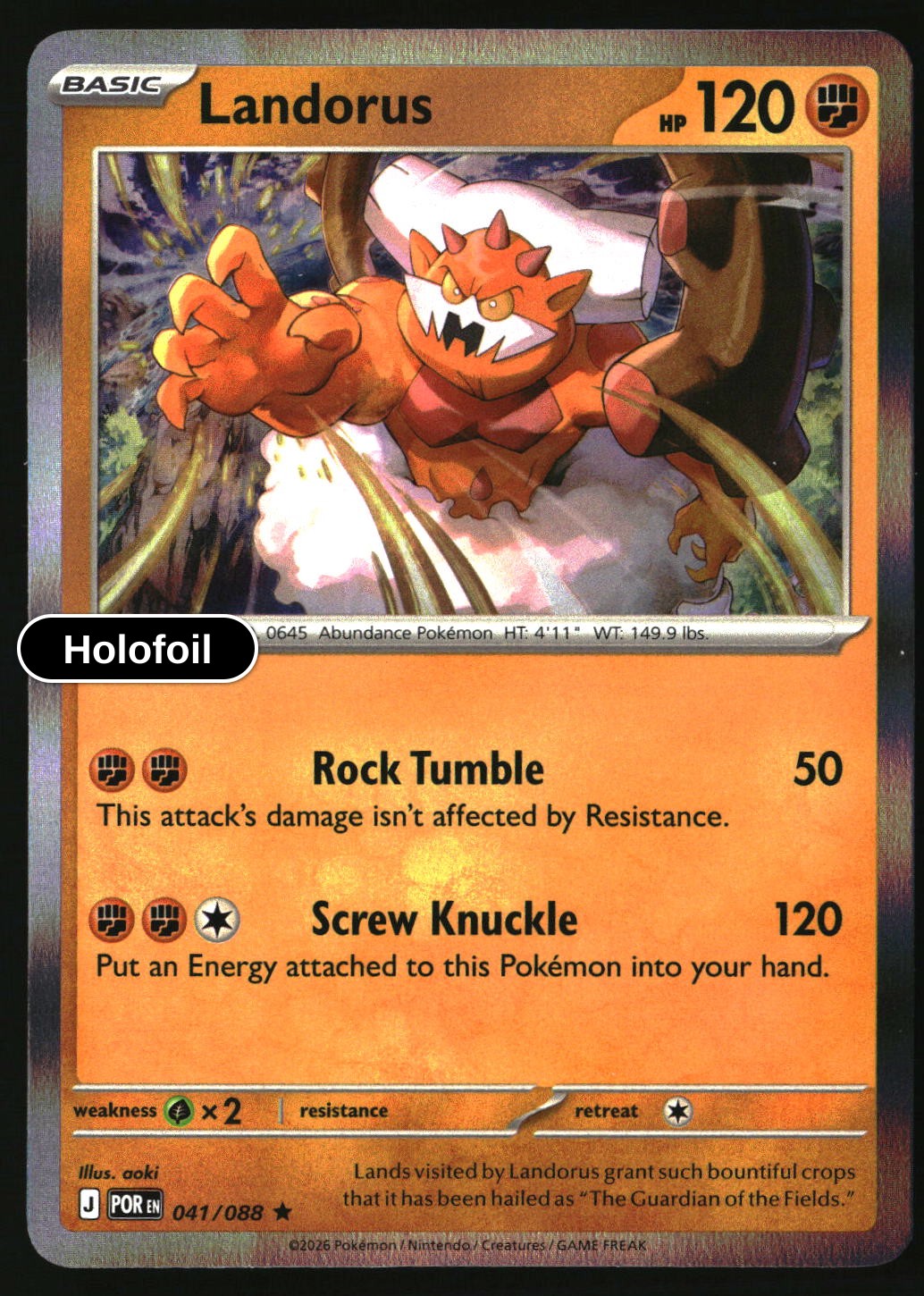 Landorus - 041/088 - [POR - ME03: Perfect Order] - Holofoil