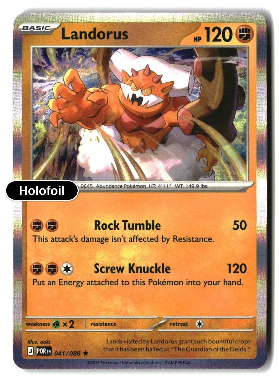 Landorus - 041/088 - [POR - ME03: Perfect Order] - Holofoil
