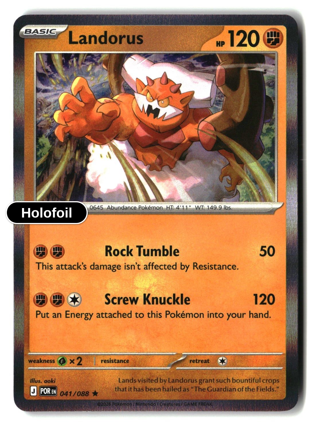 Landorus - 041/088 - [POR - ME03: Perfect Order] - Holofoil