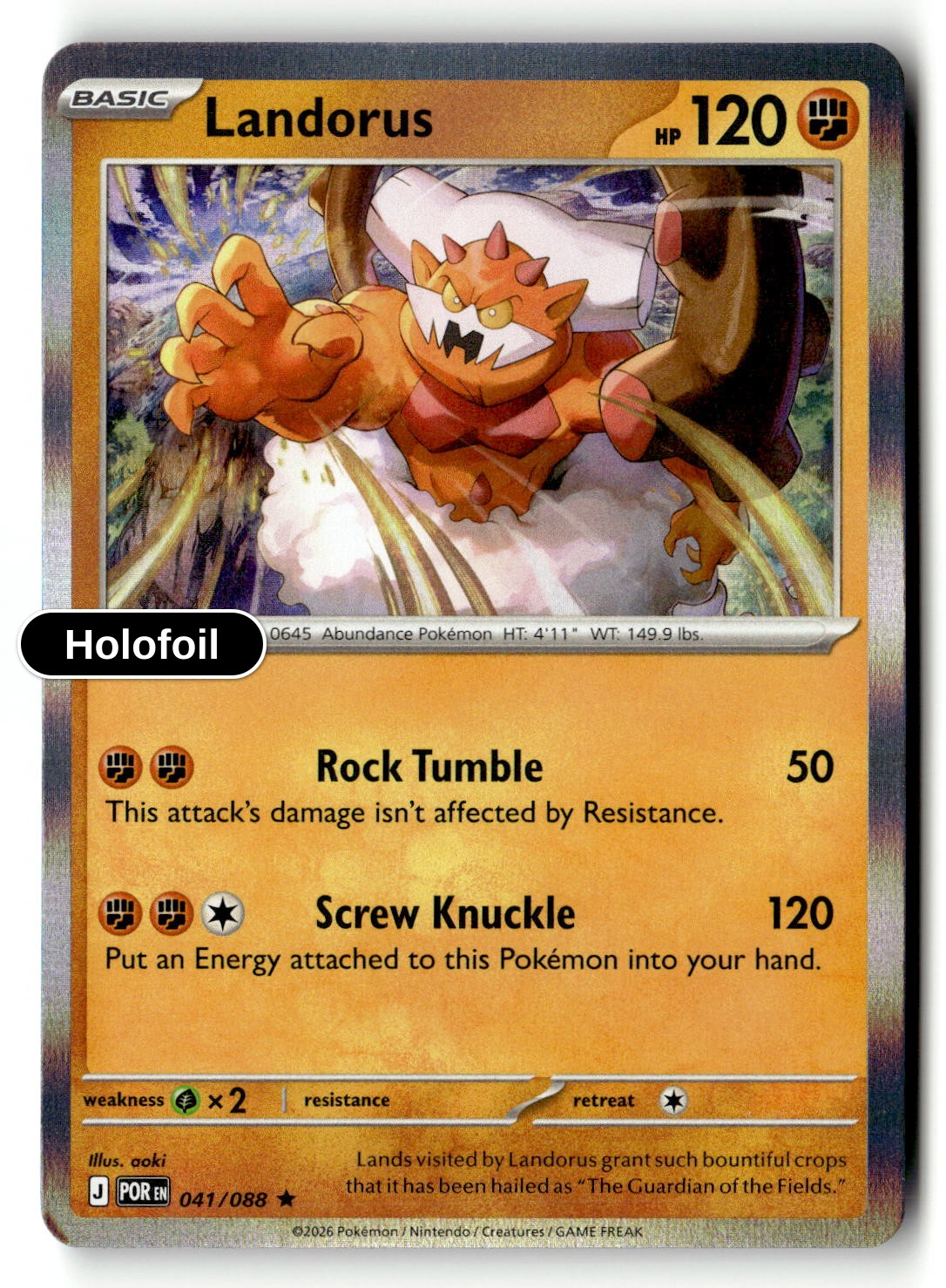 Landorus - 041/088 - [POR - ME03: Perfect Order] - Holofoil