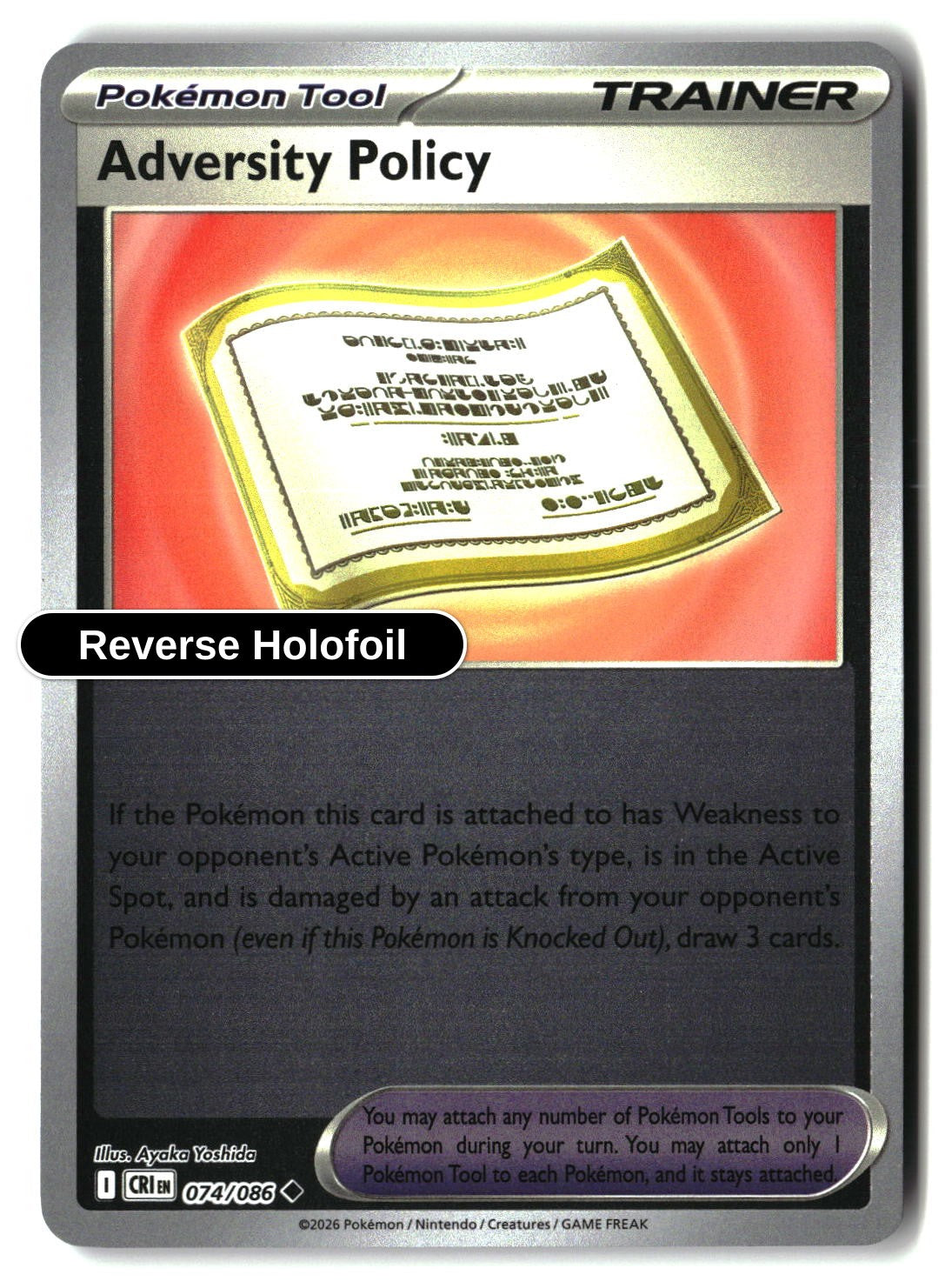 Adversity Policy - 074/086 - [CRI - ME04: Chaos Rising] - Reverse Holofoil