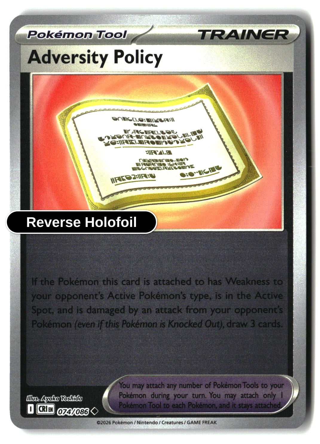 Adversity Policy - 074/086 - [CRI - ME04: Chaos Rising] - Reverse Holofoil