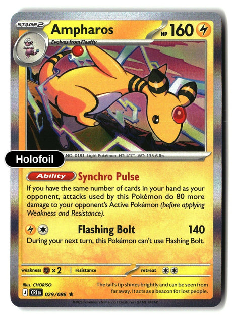 Ampharos - 029/086 - [CRI - ME04: Chaos Rising] - Holofoil
