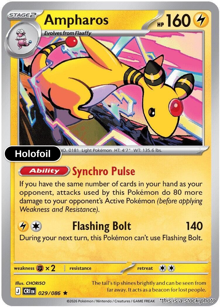 Ampharos - 029/086 - [CRI - ME04: Chaos Rising] - Holofoil