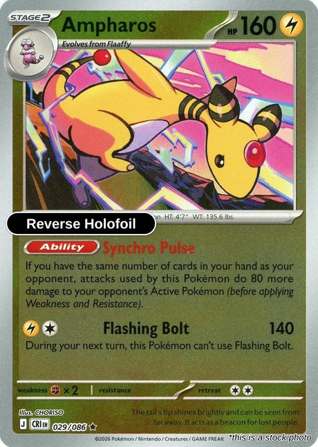 Ampharos - 029/086 - [CRI - ME04: Chaos Rising] - Reverse Holofoil
