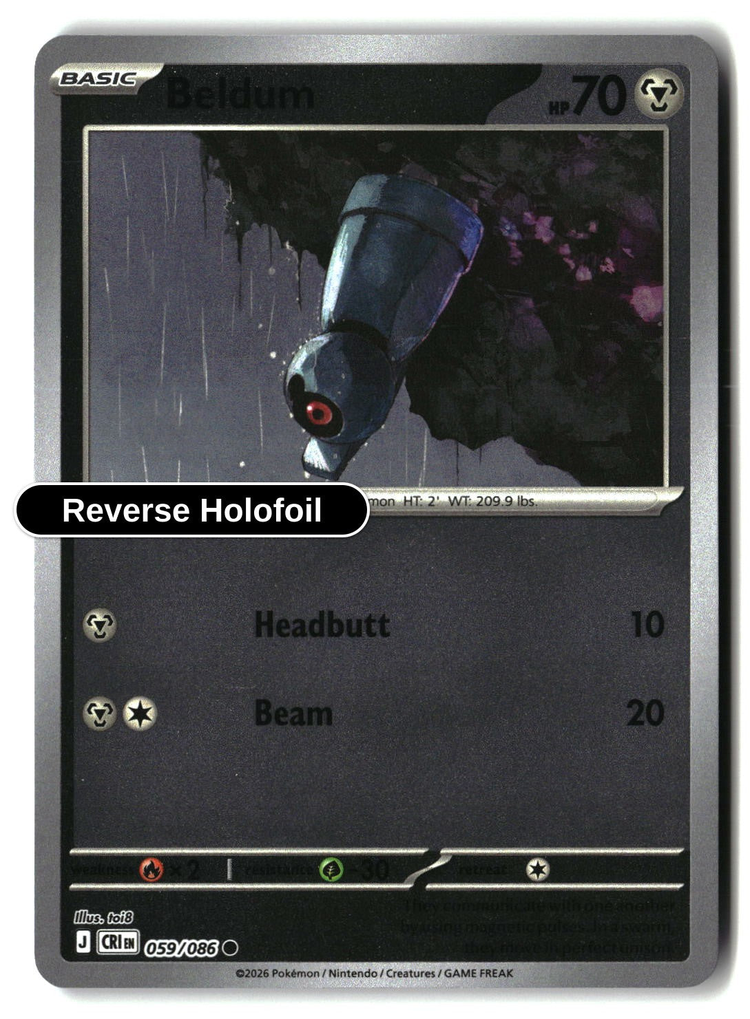 Beldum - 059/086 - [CRI - ME04: Chaos Rising] - Reverse Holofoil