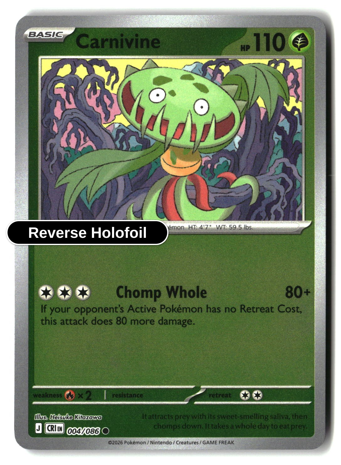 Carnivine - 004/086 - [CRI - ME04: Chaos Rising] - Reverse Holofoil