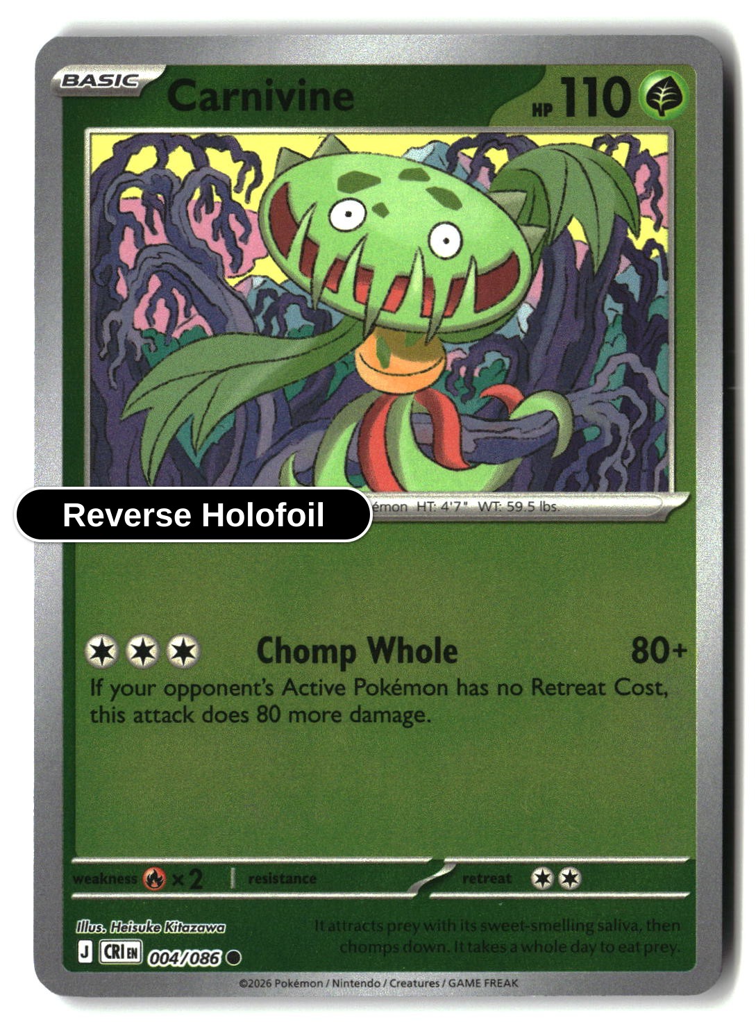 Carnivine - 004/086 - [CRI - ME04: Chaos Rising] - Reverse Holofoil