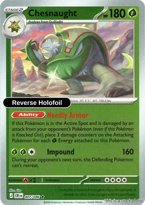Chesnaught - 007/086 - [CRI - ME04: Chaos Rising] - Reverse Holofoil
