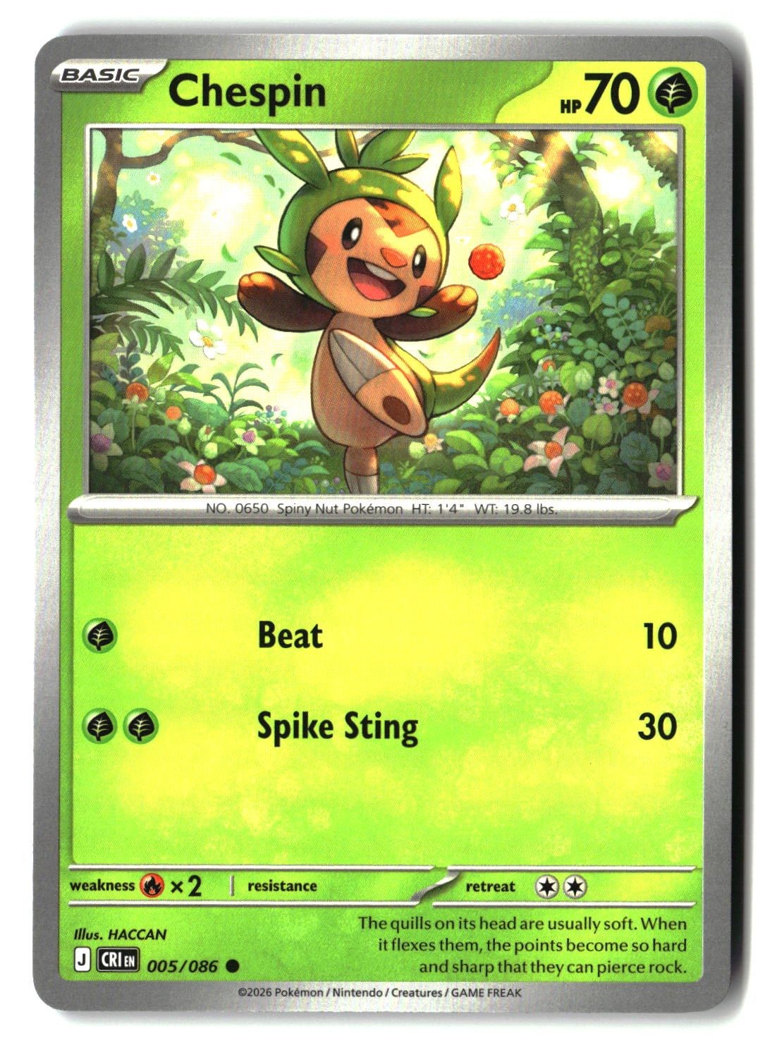 Chespin - 005/086 - [CRI - ME04: Chaos Rising]