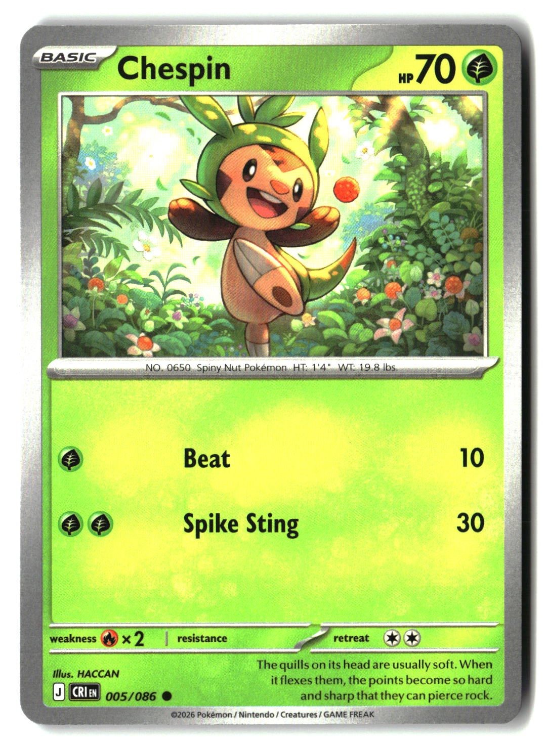 Chespin - 005/086 - [CRI - ME04: Chaos Rising]