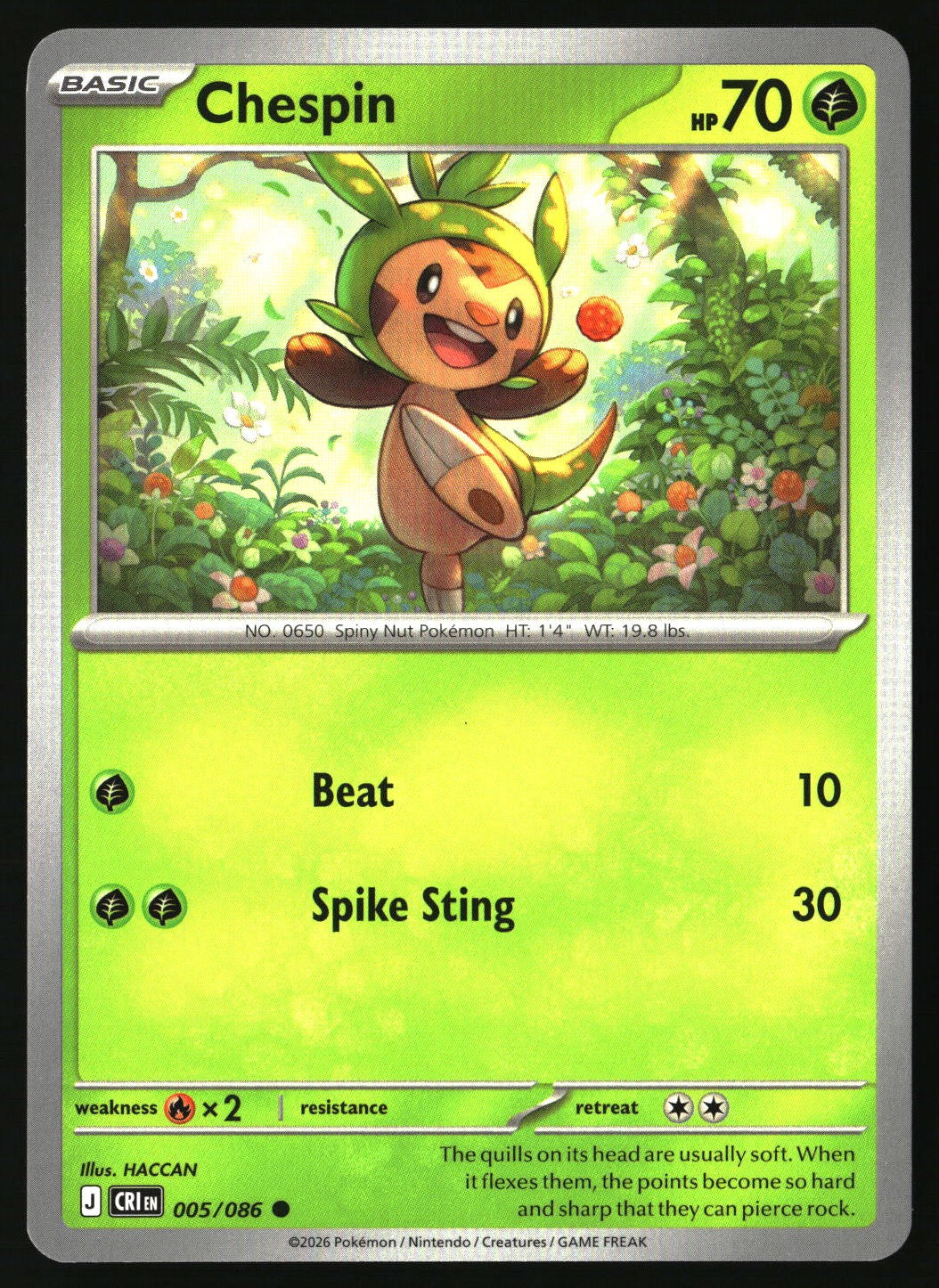 Chespin - 005/086 - [CRI - ME04: Chaos Rising]