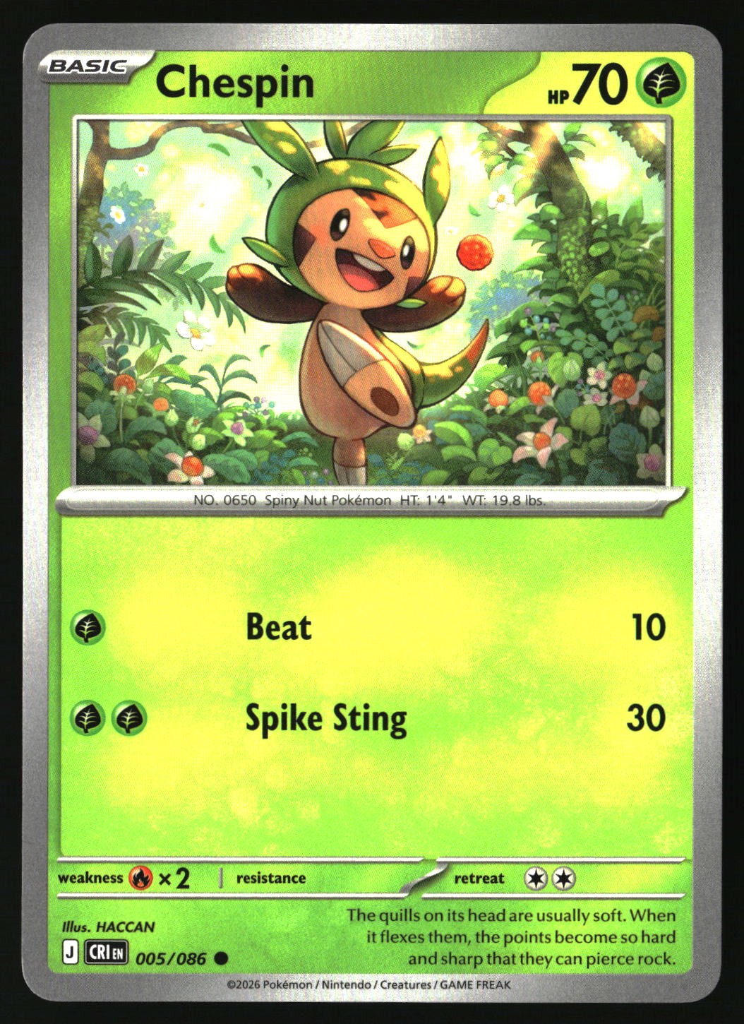 Chespin - 005/086 - [CRI - ME04: Chaos Rising]
