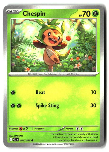 Chespin - 005/086 - [CRI - ME04: Chaos Rising]