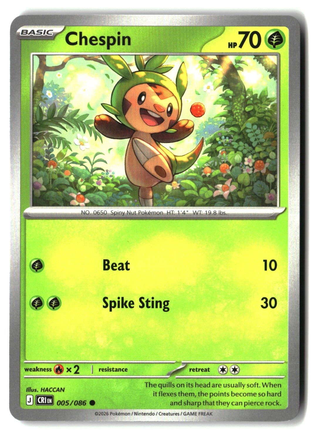 Chespin - 005/086 - [CRI - ME04: Chaos Rising]