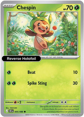 Chespin - 005/086 - [CRI - ME04: Chaos Rising] - Reverse Holofoil