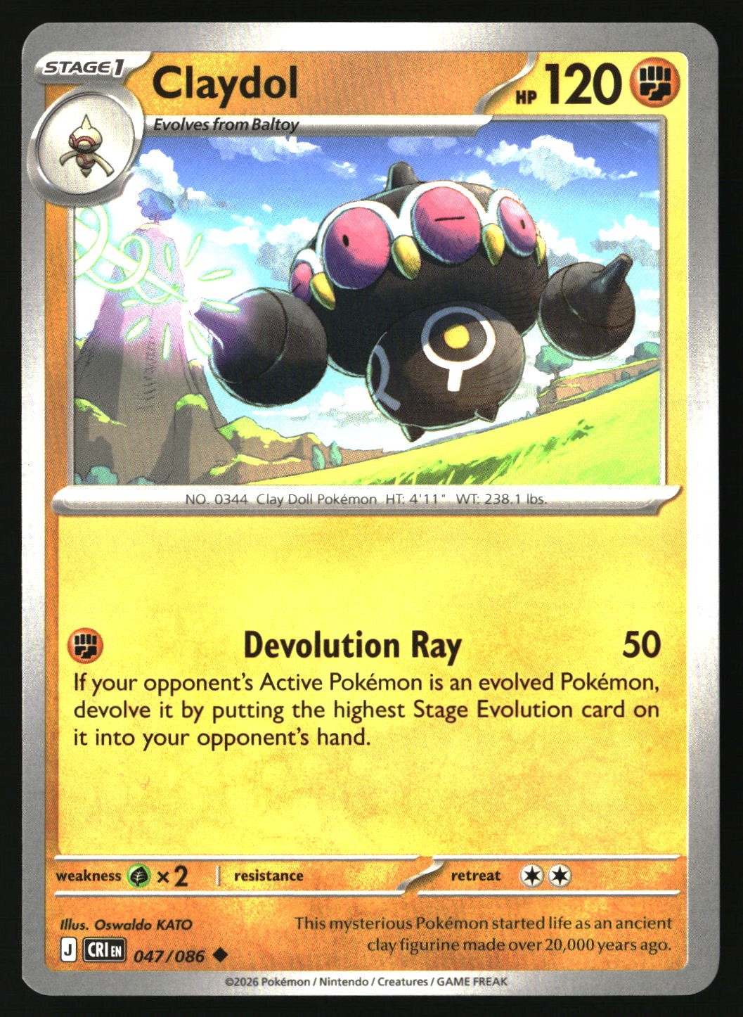 Claydol - 047/086 - [CRI - ME04: Chaos Rising]
