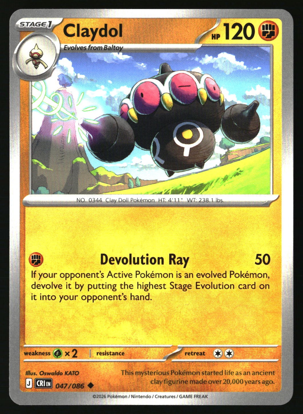 Claydol - 047/086 - [CRI - ME04: Chaos Rising]