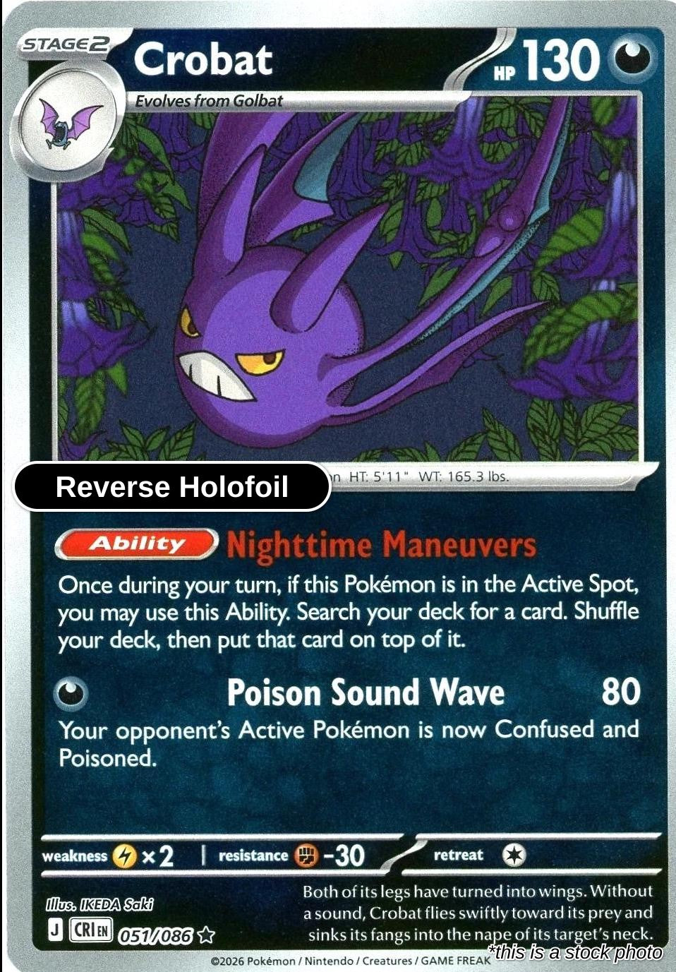 Crobat - 051/086 - [CRI - ME04: Chaos Rising] - Reverse Holofoil