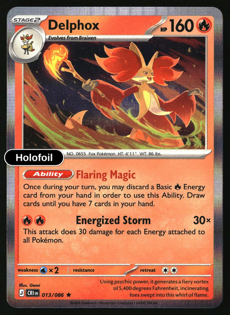Delphox - 013/086 - [CRI - ME04: Chaos Rising] - Holofoil